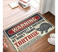 FZFN Bedroom Door Decorations Warning This Property Is Protected By A Highly Trained Tortoise Rug Fall Outdoor Doormat Funny Doormats For Outdoor En(50X80CM)