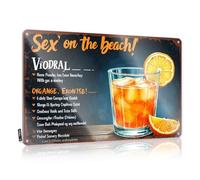 FZFN Beer Signs Metal Vintage Sex On The Beach: A Refreshing Cocktail Recipe Tin Sign Sign For Bedroom Door Funny Room Signs(30X40CM)