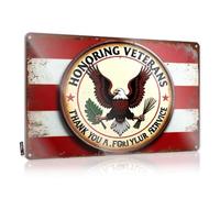 FZFN Boys Custom Decoration | Eagle Emblem: Honoring Veterans With Pride Retro Decorative Wall Art Ready To Hang For Workshop(20X30CM)