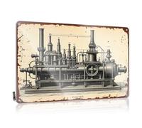 FZFN Boys Room Decor Teenager Vintage Industrial Machinery: A Detailed Historical Diagram Tin Sign Coffee Sign Decor Home Wall Decor Funny Metal Sign(20X30CM)