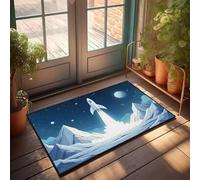 FZFN Carpet Bathroom Small Rocket Launching From Snowy Mountains Under A Starry Sky. | Pool Stuff Non Slip Shower Non-slip Carpet Great For Halloween Home Office Decor(40X60CM)