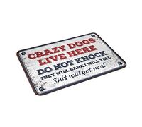 FZFN Carpet Crazy Dogs Live Here Do Not Knock They Will Bark - Outside Soft Rug, Front Door Memory Foam Mat For Man Bedroom Living Room(50X80CM)