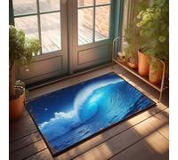 FZFN Carpet Non Slip Shower Whispering Waves: A Serene Ocean's Embrace Under The Night Sky - Personalized Door Plush Outdoor Bar Decor Rug, Suitable For Boss Indoor Home Decor(65X90CM)