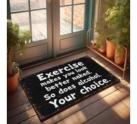 FZFN Carpet Scalloped Edge Exercise Vs Alcohol: Your Choice For Looking Better Naked | Outside Decor For Porch Anti Slip Non-slip Carpet Great For Student Home Office Decor(65X90CM)