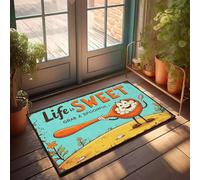 FZFN Carpet Waterproof Outdoor Life Is Sweet, Grab A Spoonful! - Chenille Bathroom Rv Bathroom Accessories Darts Rug(40X60CM)