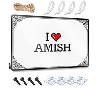 FZFN Classy Plaques Rustic Wall Poster, At Home Decor Funny Quote Design For Saloon Bar Garage | Accessories Anti-rust Metal I Love Amish(30X40CM)