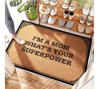 FZFN Coconut Rug Small Throw | I'm A Mom What's Your Superpower - Indoor Shoe & Watermelon Kitchen Decor/Muscle - Funny Door Mat Outside Entrance, Dooroutdoor Entrance(50X80CM)