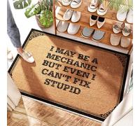 FZFN Coir Rug Mat | I May Be A Mechanic But Even I Can't Fix Stupid - Doorindoor Entrance & Litter/Light - Heavy Outdoor Rug Wind Resistant, Welcome Front Door(65X90CM)