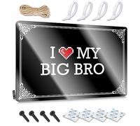FZFN Cool Decorations Rustic Wall Poster, Cool Funny Quote Design For Mancave Garage | Decor Anti-rust Metal I Love My Big Bro(30X40CM)