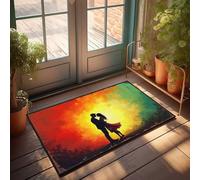 FZFN Cool Room Accessories For Teens Boys Romantic Sunset Silhouette: Love In Colorful Light Doormat Outdoor Paw Mat Gifts For Home Decor(65X90CM)