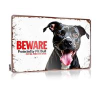 FZFN Cool Wall Decor Accessory Waterproof Artwork, Sleek Retro Print For Cafe Pub Farm | Sweet Pre-drilled Custom Be Prepared: Pit Bull Guarding Your Home(30X40CM)