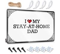 FZFN Cool Wall Decor Soft Bath Waterproof Artwork, Fun Retro Print For Cafe Pub Backyard Bar | Country Pre-drilled Custom I Love My Stay-at-home Dad(30X40CM)