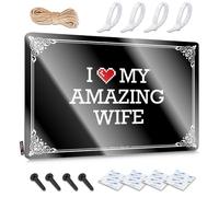 FZFN Custom, Cool Wall Decor Funny Soft Bath Wall Decor, Hippie Rustic Metal Tin Sign For Man Cave | Entrance Holiday Gift Custom I Love My Amazing Wife(20X30CM)