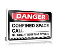 FZFN Danger Confined Space Call Before Attempting Rescue Kitchen Stuff Basement Bar Hanging | Humorous Signs Fun Vintage Metal Wall Decor(30X40CM)