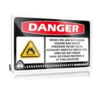 FZFN Danger Noise Fire And Explosion Hazard Farmhouse Signs Pool Decor | Retro Accessories Decorative Wall Art(20X30CM)