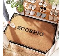 FZFN Deck Waterproof Coconut Door Mat - Scorpio | Maddy/Natural - Rug Inside Front Door Entrance For Window Sill, Tropical(65X90CM)