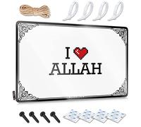 FZFN Decor Accessory Waterproof Artwork, Quality Retro Print For Cafe Pub Office | Front Porch Fall Decor Outside Porch Pre-drilled Custom I Love Allah(20X30CM)