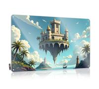 FZFN Decor Boho Guys Soft Area A Floating Castle Amidst Tropical Paradise - Vintage Wall Decor For Playroom(20X30CM)