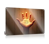 FZFN Decor Classic Funny Desk Decor Home Decor - Take My Hand: A Gentle Invitation Ideas Rustic Style Artwork For Backyard(20X30CM)