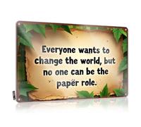 FZFN Decor For Man Cave Make Your Mark: Don'T Be Just Paper! Tin Sign Metal Signs For Home Bar Funny Outdoor Signs(30X40CM)