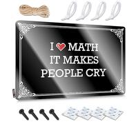 FZFN Decor Funky Room Decor Custom Tin Sign, Nice Fade Resistant I Love Math It Makes People Cry For Home Kitchen | Beautiful Vintage Decor For Farm Party(20X30CM)