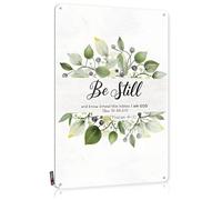 FZFN Decoration Reusable Waterproof Artwork, Old-fashioned Retro Print For Cafe Pub Bars | Must Pre-drilled Custom Be Still And Know: A Serene Floral Reflection(20X30CM)