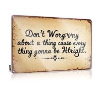 FZFN Don't Worry About A Thing Cause Every Thing Gonna Be Alright. Art Stuff For Room | Weathered Decor Decorative Wall Art(20X30CM)