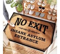 FZFN Door Mat Heavy Duty Rubber | Halloween Decor No Exit Insane Asylum Entrance Only - Wildflower Roll Seed/Small Patio - Funny Door Mats For Outside Entry, Plastic & Solid Color(40X60CM)
