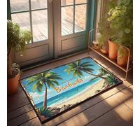FZFN Doormat Fall Simply Stunning Barbados: A Tropical Paradise Beach Scene Doormat Front Door Mats For Outdoor Entrance Indoor Door M(40X60CM)