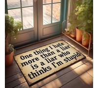 FZFN Doormat Quote: 'one Thing I Hate More Than A Liar Is A Liar Who Thinks I', Low Pile Absorbent At Home Decor Floor Mat, Ideal For Absorbing High Traffic Areas(65X90CM)