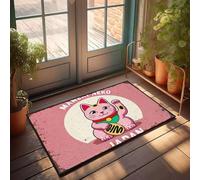 FZFN Doormat Shaggy Maneki Neko, The Lucky Cat Of Japan. | Spring Front Door Absorbent Door Indoor Science Mat(40X60CM)