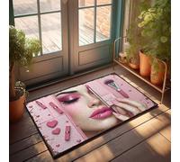 FZFN Doormats For Indoor Entrance Home Romantic Pink Makeup Art: A Beauty Elegance Celebration Doormat Welcome Home Door Mat Cool Stuff For Boys(50X80CM)