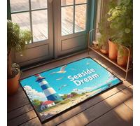 FZFN Doormats For Indoor Entrance Home Seaside Dream: Lighthouse Serenity By The Ocean Doormat Welcome Home Door Mat Cool Stuff For Boys(50X80CM)