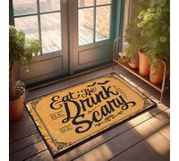 FZFN Doormats For Indoor Entrance Home Spooky Halloween Quote: Eat, Be Drunk, Be Scary Doormat Welcome Home Door Mat Cool Stuff For Boys(40X60CM)