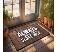 FZFN Doormats Protector For Pets Always Take The Scenic Route. | At Home Decor Waterproof Bath Carpet, Perfect For Interior Home Office Nursery(40X60CM)