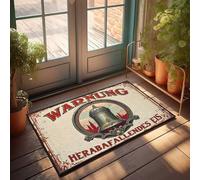 FZFN Doormats With Funny Sayings Warning: Falling Ice - Vintage Sign Doormat Outside Decor Large Welcome Mats Outdoor(65X90CM)