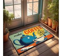 FZFN Dorm Sweet Dorm Door Mat Make Coffee, Not War: A Vintage Tea Pot And Cup Advertisement Doormat Teen Room Decor Welcome Mat For Classroom(40X60CM)