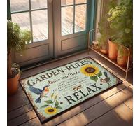 FZFN Dorm Sweet Dorm Door Mat Relaxing Garden Rules: Listen To Birds, Read Books, And Enjoy Nat Doormat Teen Room Decor Welcome Mat For Classroom(65X90CM)