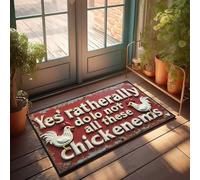 FZFN Dorm Sweet Dorm Door Mat Rustic Sign: 'Yes, Ratherally Do Lo Not All These Chickenems' Doormat Teen Room Decor Welcome Mat For Classroom(40X60CM)