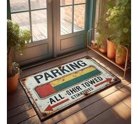 FZFN Dorm Sweet Dorm Door Mat Rusty Parking Sign With Colorful Stripes And Arrows Doormat Teen Room Decor Welcome Mat For Classroom(65X90CM)