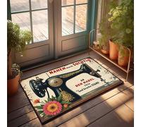 FZFN Dorm Sweet Dorm Door Mat Vintage Sewing Machine: A Nostalgic Journey Through Time Doormat Teen Room Decor Welcome Mat For Classroom(65X90CM)