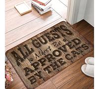 FZFN Entrance Door Mat All Guests Must Be Approved By The Catss Rug Large Welcome Mats Outdoor Fall Outdoor Rug(40X60CM)