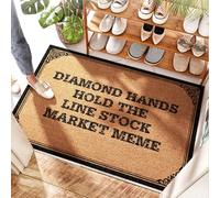 FZFN Entry Mat Monogram Door | Diamond Hands Hold The Line Stock Market Meme - Welcome Front Door & Coir Door/Funny Welcome - Funny Welcome Mats For Front Door, Bath Room(65X90CM)