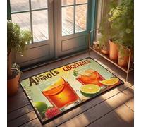 FZFN Entry Mats Indoor Home Vintage Aperol Cocktails: A Refreshing Orange Elixir Doormat Front Door Welcome Mat Fall Mats Outdoor(65X90CM)