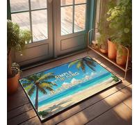 FZFN Fall Door Mats Outdoor Simple Etching: A Tropical Paradise Doormat Welcome Door Mats For Outside Entry Desk Floor Mat(40X60CM)