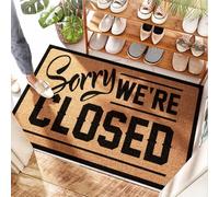 FZFN Fall Entry Mat - Sorry We're Closed | Living Room/Memory Foam - Large Welcome Mat Front Door, Strawberry Kitchen & Doorfunny, Kitchen Floor(50X80CM)