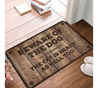 FZFN Fall Kitchen Mats For Floor Beware Of Dog The Cat Is Shady As Hell Too Rug Farmhouse Bathroom Rug Thin Bathroom Rugs Fit Unde(50X80CM)