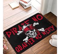 FZFN Fall Kitchen Mats For Floor Pirate No Quarter No Mercy Mat Farmhouse Bathroom Rug Thin Bathroom Rugs Fit Unde(50X80CM)