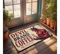 FZFN Fall Mats For Front Door Devil Brand Coffee: Wake The Hell Up! Doormat Welcome Indoor Mat Spring Kitchen Mats(50X80CM)