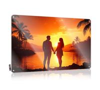 FZFN Fall Outdoor Decorations, Tin Sign Funny Accessories Wall Decor, Aesthetic Rustic Metal Tin Sign For Man Cave | Space Holiday Gift Custom Couple Holding Hands At Sunset By The(30X40CM)
